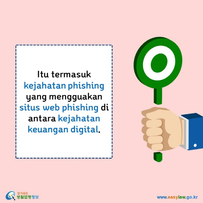   Itu termasuk kejahatan phishing yang mengguakan situs web phishing di antara kejahatan keuangan digital. 